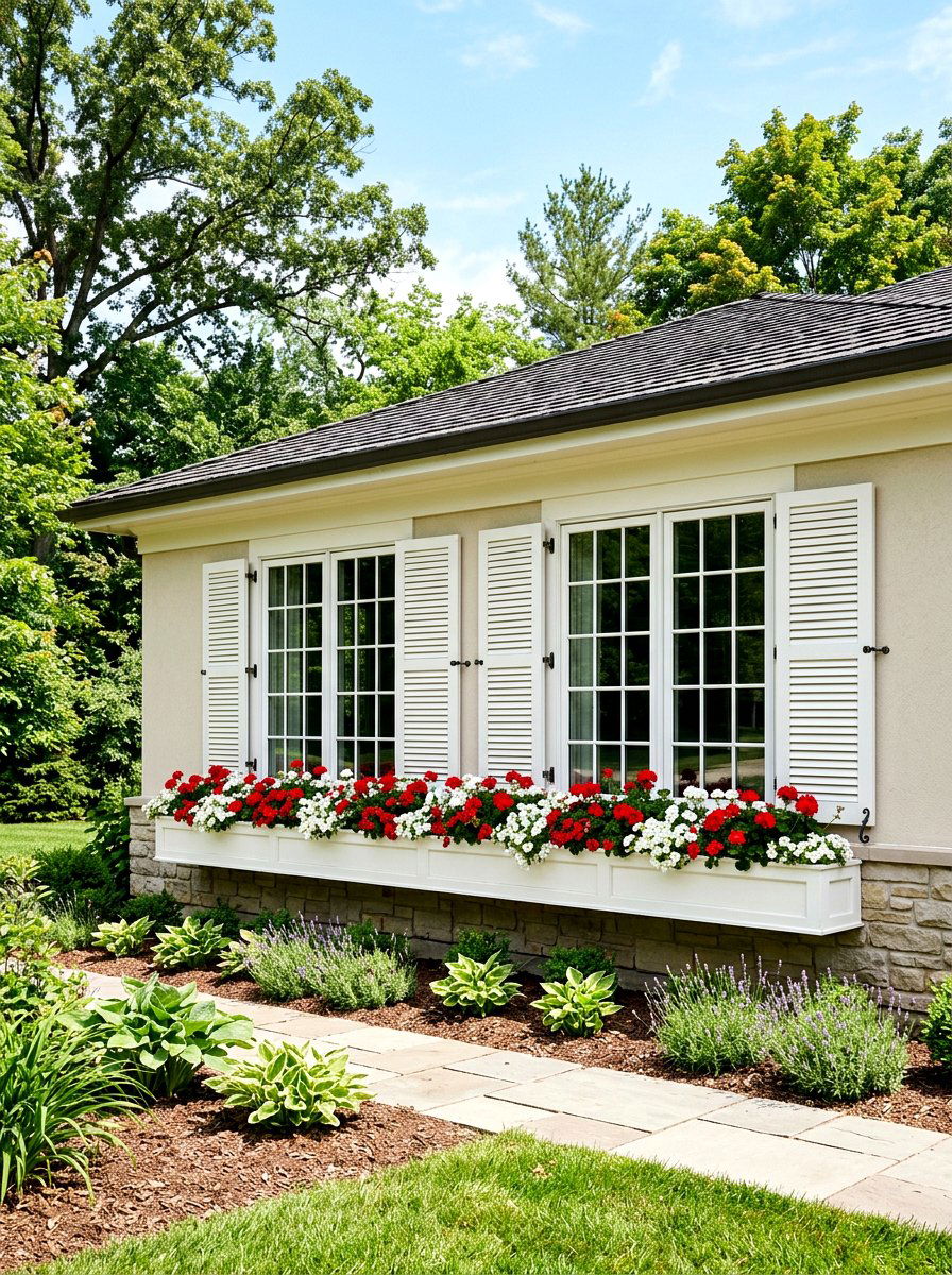 Double window shutters - 30 shutters and flower box ideas