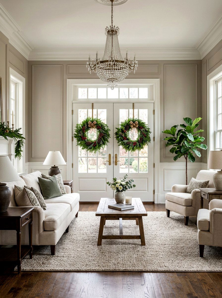 Double wreath display - 30 wreath wall display ideas