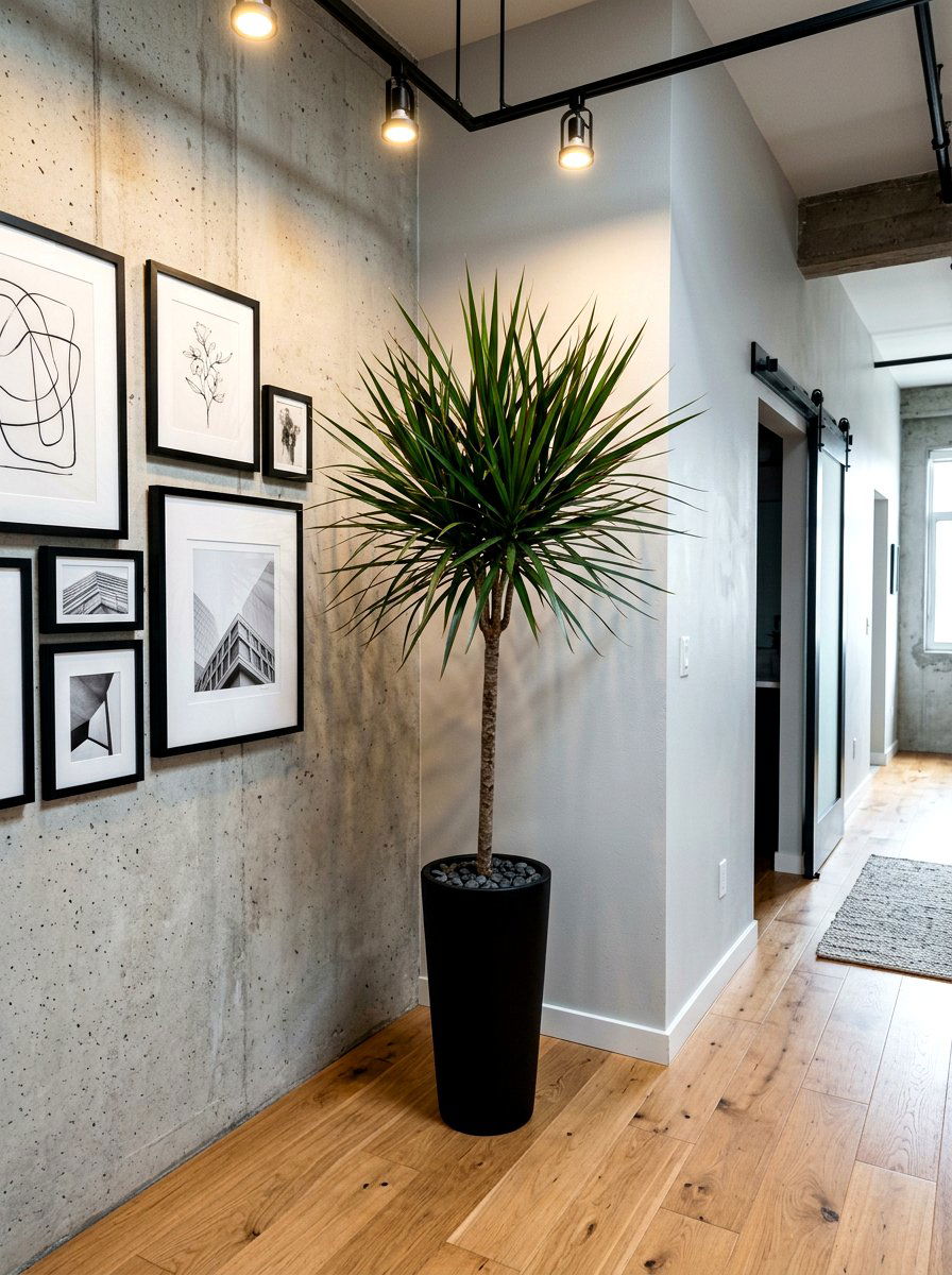 Dracaena Marginata Hallway - 30 indoor tree corner ideas