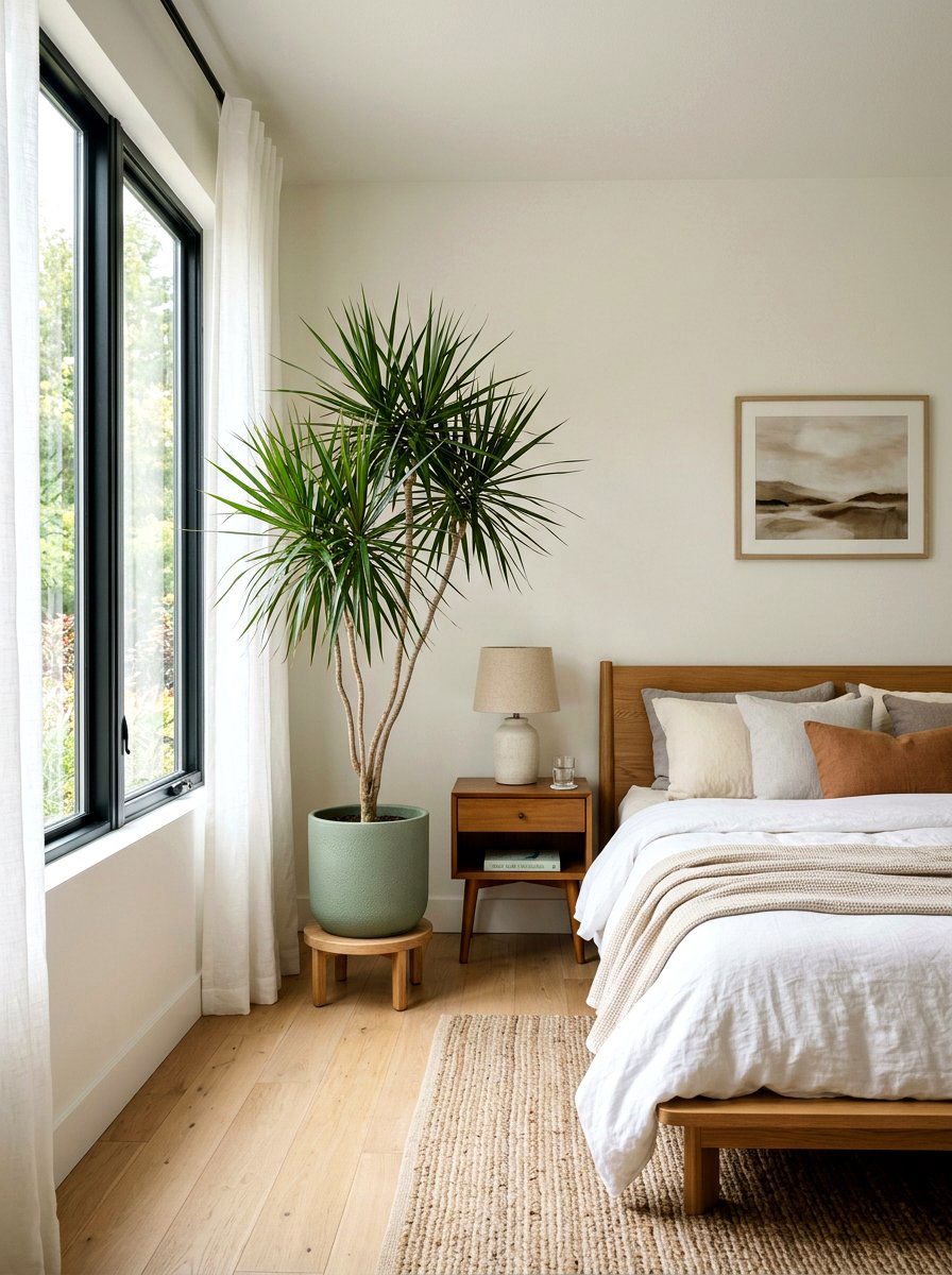 Dragon Tree Bedroom Corner - 30 indoor tree corner ideas