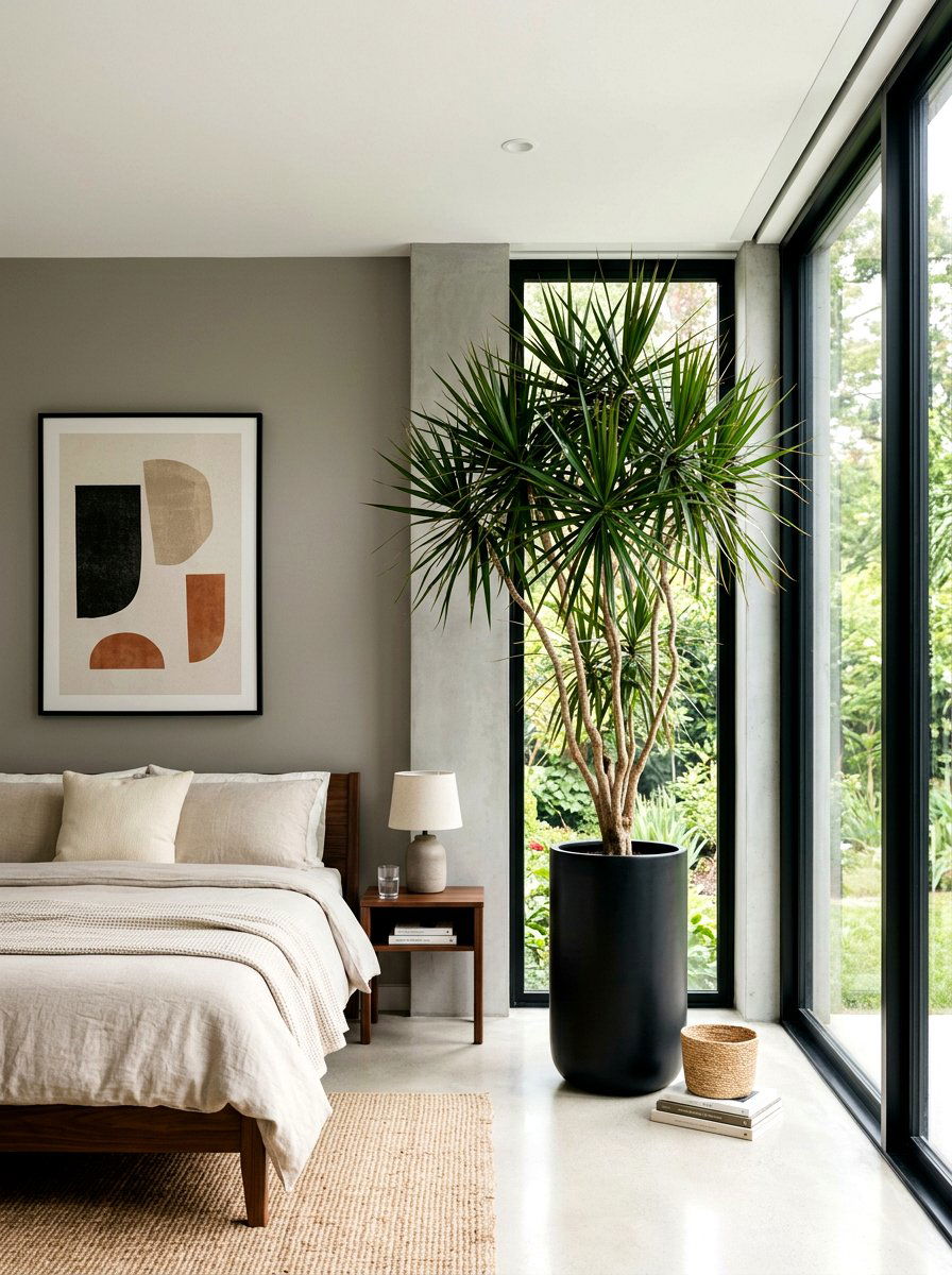 Dragon Tree Bedroom Corner - 30 bedroom plant corner ideas