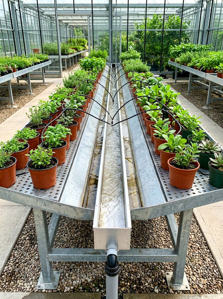 Drainage System Greenhouse Bench - 30 greenhouse propagation bench ideas