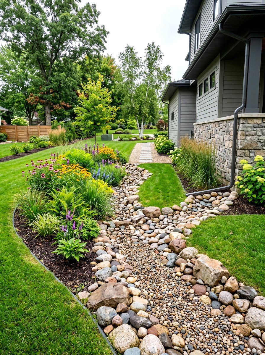 Drainage dry creek bed - 30 dry creek bed ideas