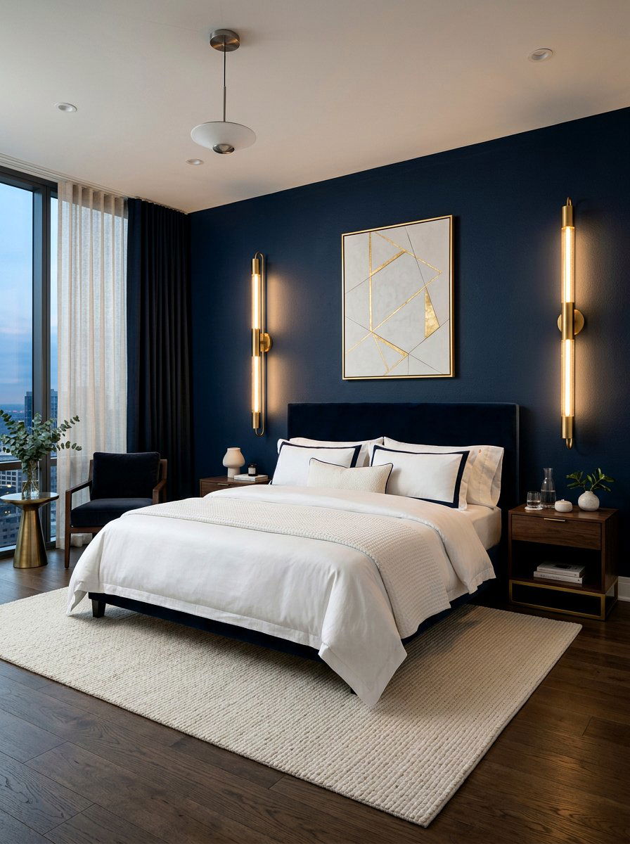 Dramatic Sconce Lighting Bedroom - 30 art deco bedroom ideas