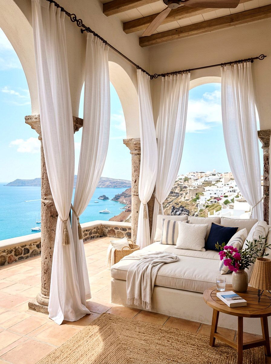 Drapery Curtain - 30 loggia ideas