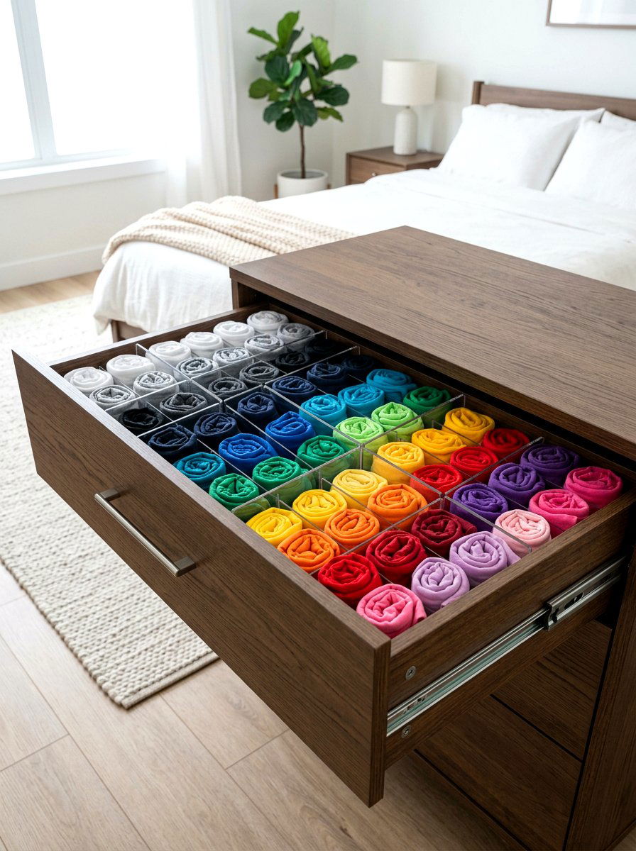 Drawer Color Organization - 30 color coordinated closet ideas