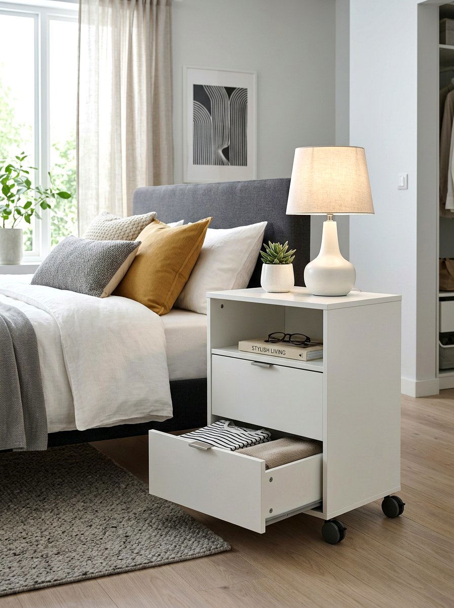 Drawer Unit Rolling Cart - 30 bedside cart storage ideas