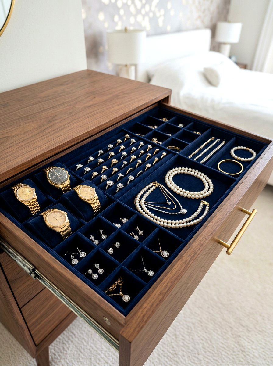 Drawer jewelry tray - 30 aesthetic closet organization ideas