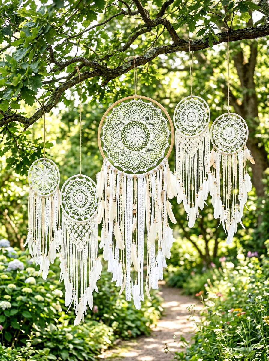 Dreamcatcher hanging wall decor - 30 baby shower backyard decor ideas