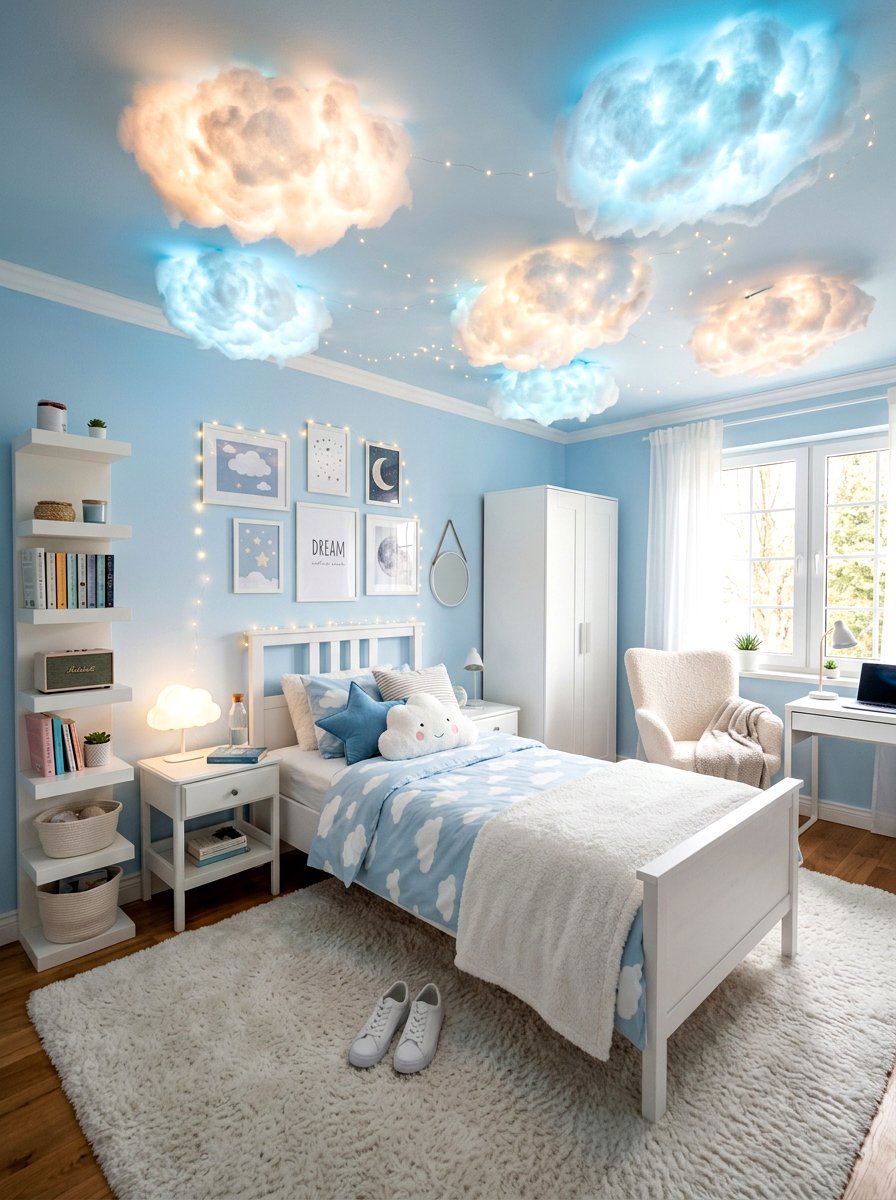 Dreamy Cloud Teen Room - 30 cool teen room ideas aesthetic