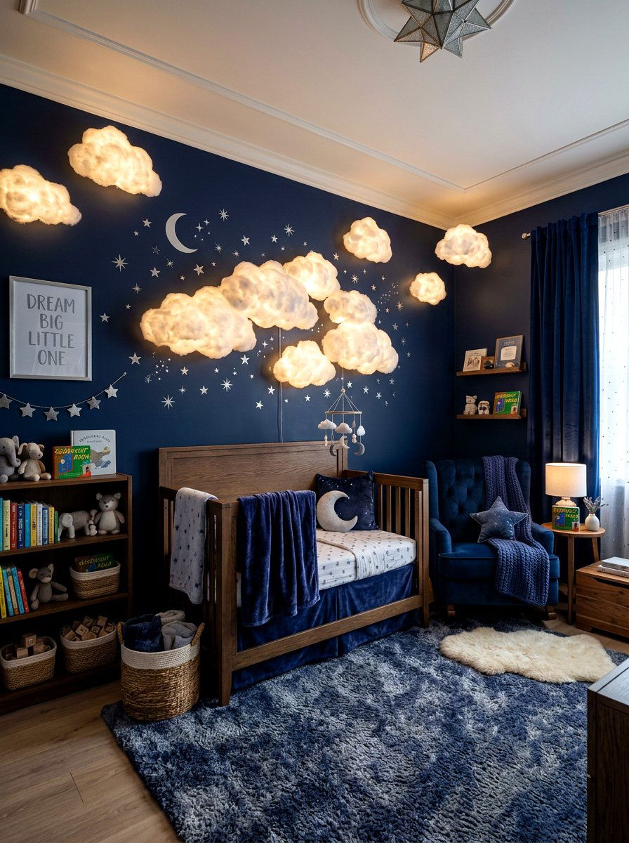 Dreamy Night Sky Cloud Nursery - 30 cloud nursery ideas