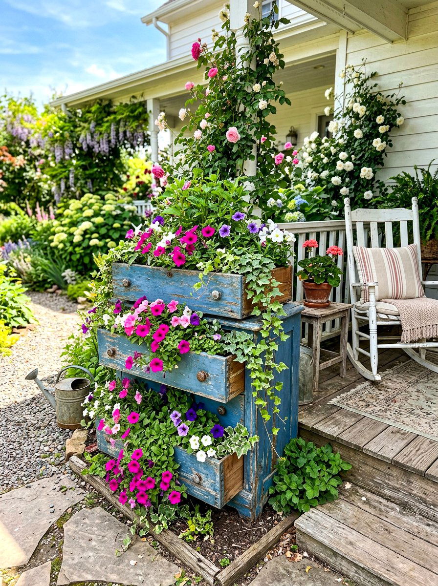 Dresser Drawer Raised Bed - 30 budget raised bed ideas