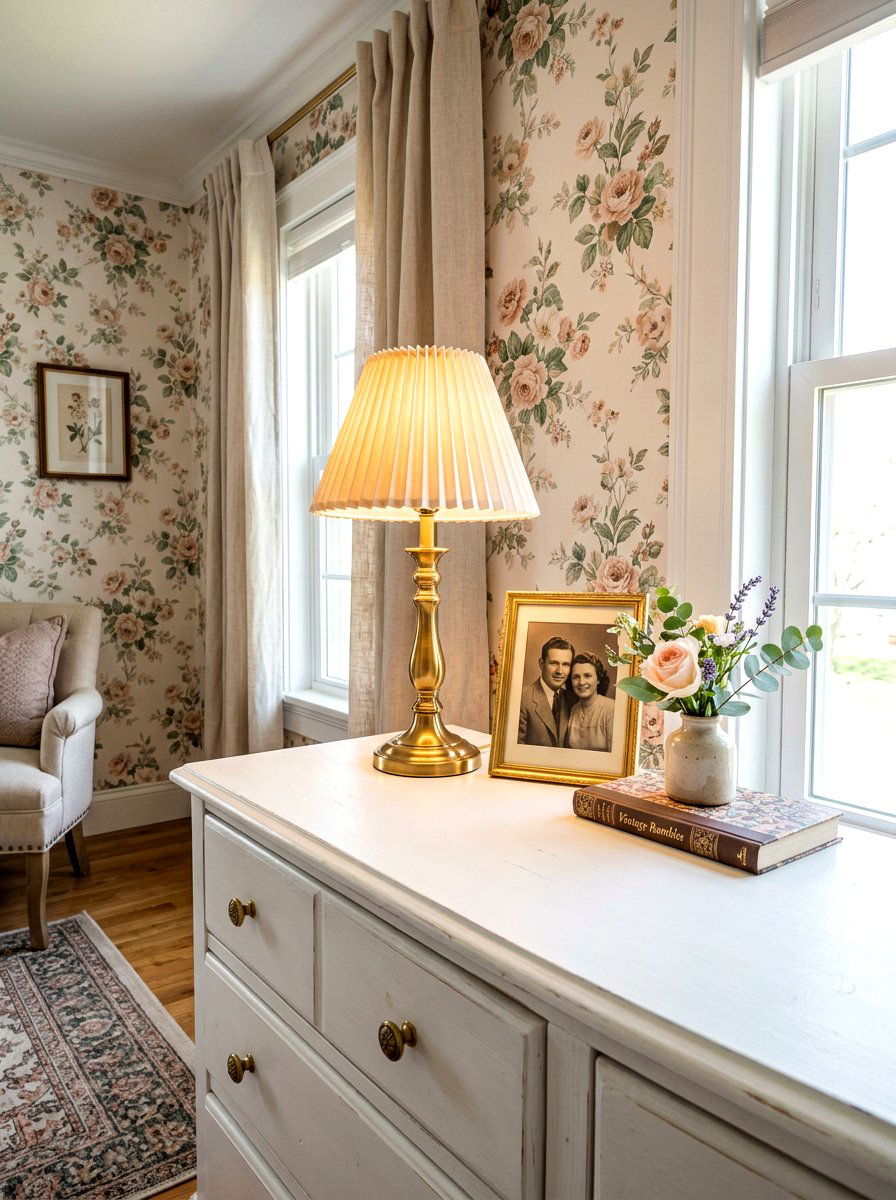 Dresser Top Pleated Lamp - 30 lamp styling ideas