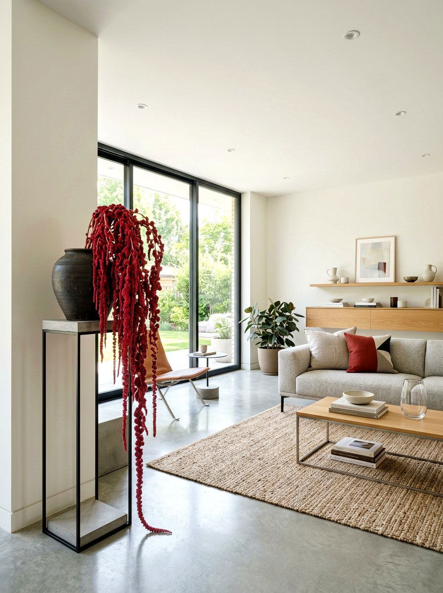 Dried Amaranthus Pot - 30 dried flower decor ideas