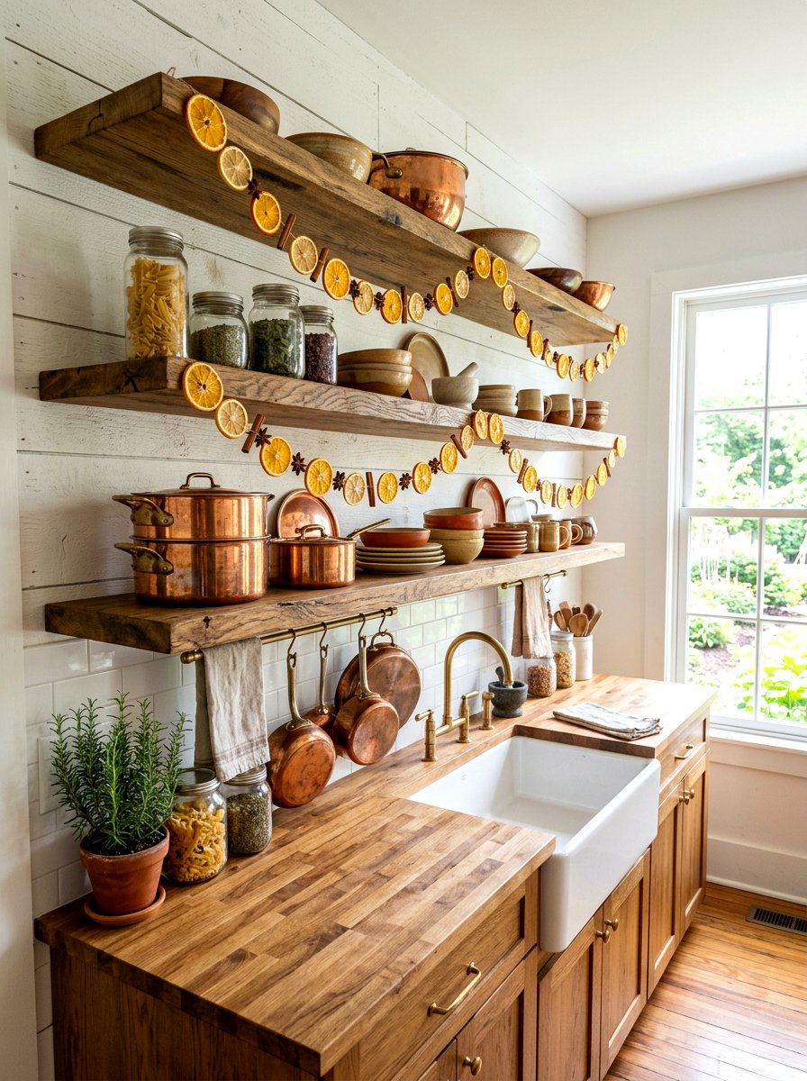 Dried Citrus Bookshelf Garland - 30 bookshelf garland ideas