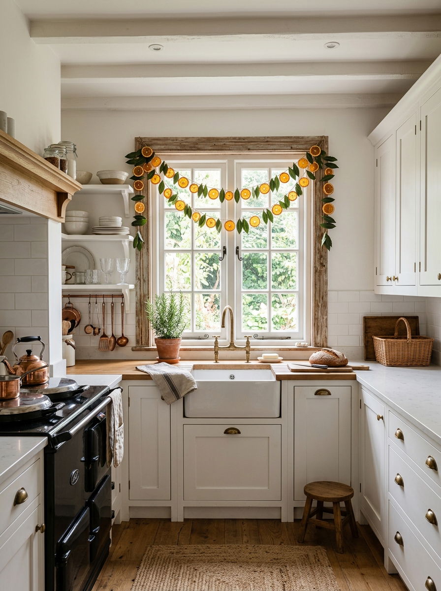 Dried Citrus Greenery - 30 winter greenery decor ideas
