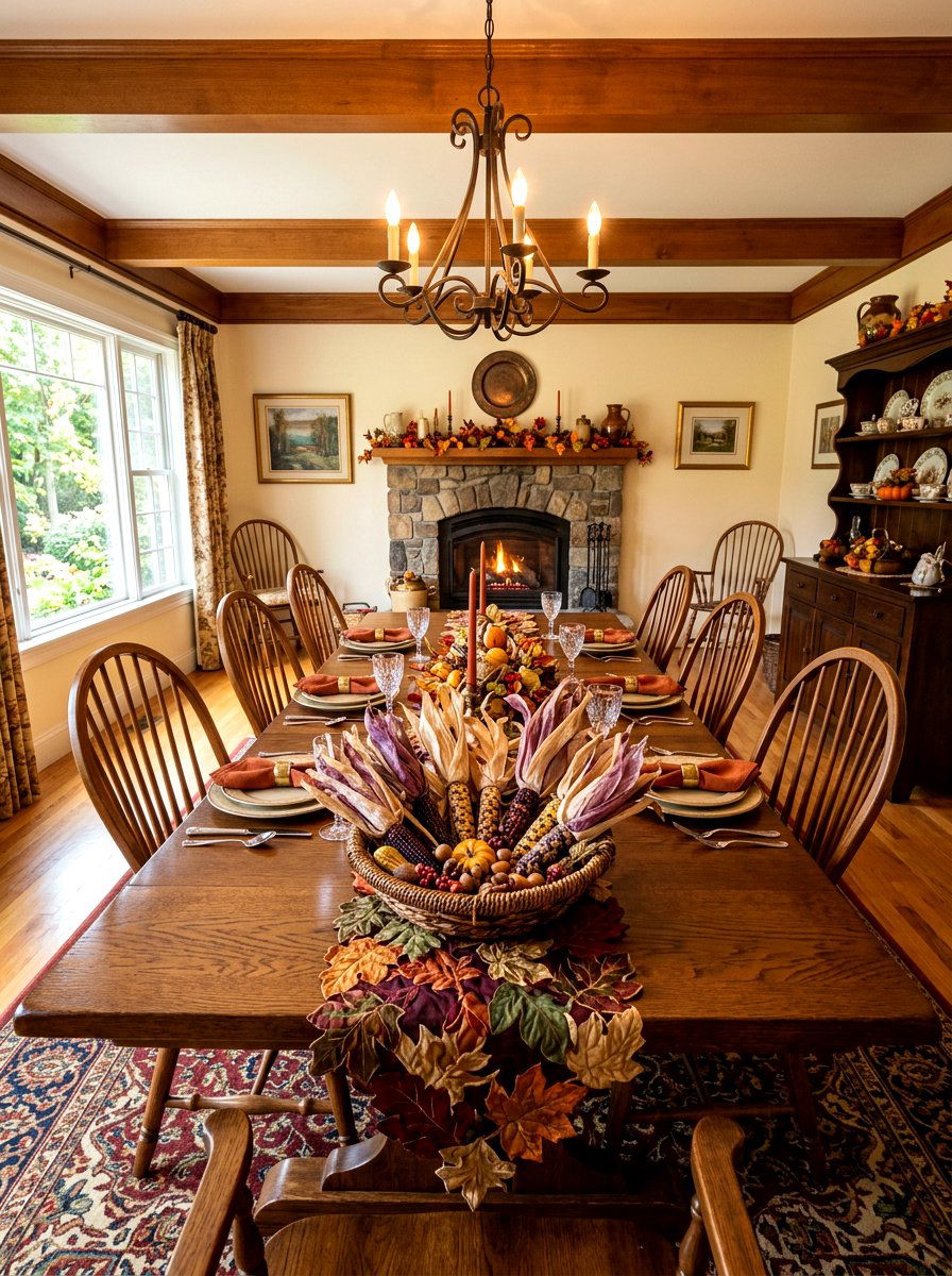 Dried Corn Husks - 30 autumn centerpiece bowl ideas