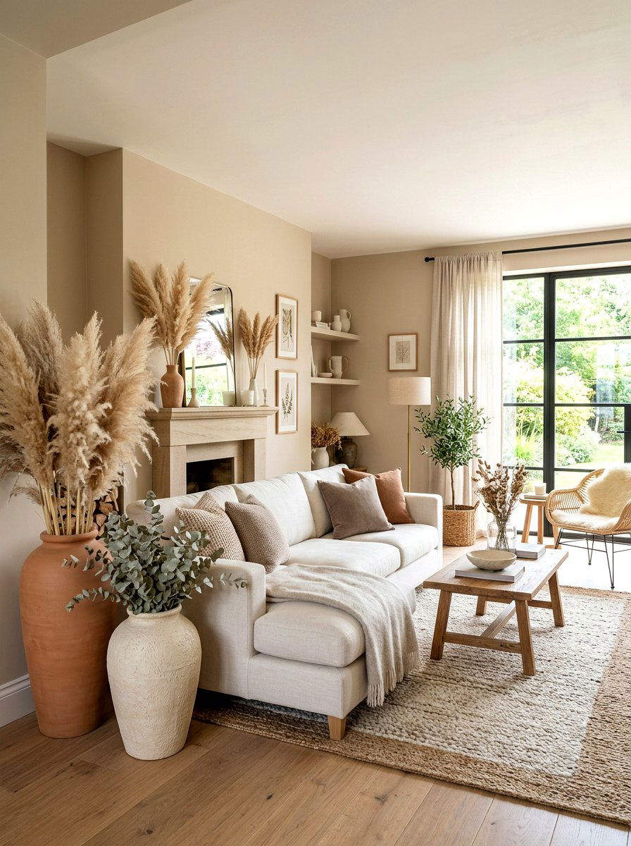 Dried Floral Room - 30 winter living room styling ideas