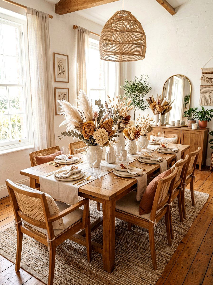 Dried Floral Thanksgiving Centerpiece - 30 Thanksgiving table decor ideas