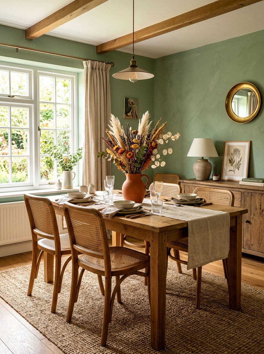 Dried Flower Arrangement - 30 dining table decor ideas