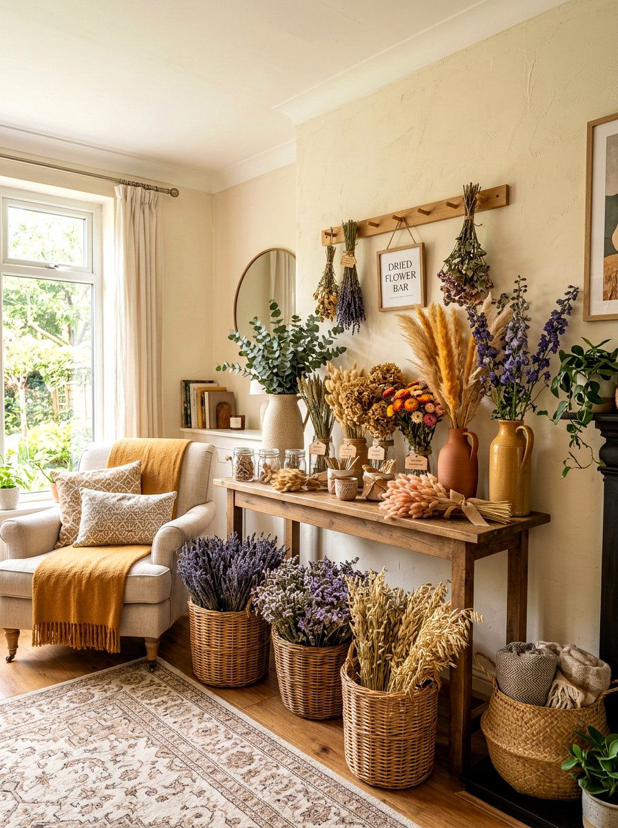 Dried Flower Bar - 30 flower arranging party ideas