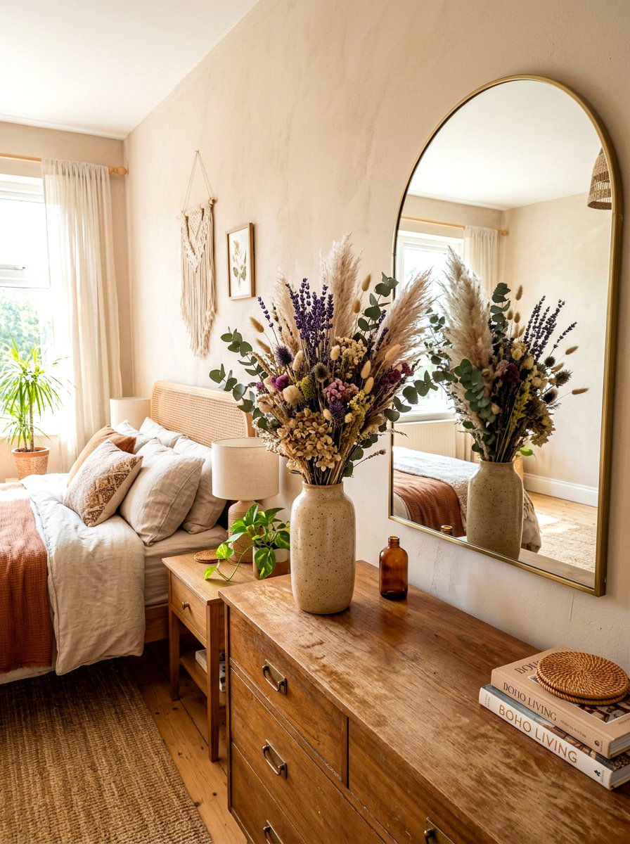 Dried Flower Bouquet - 30 flower market bedroom ideas
