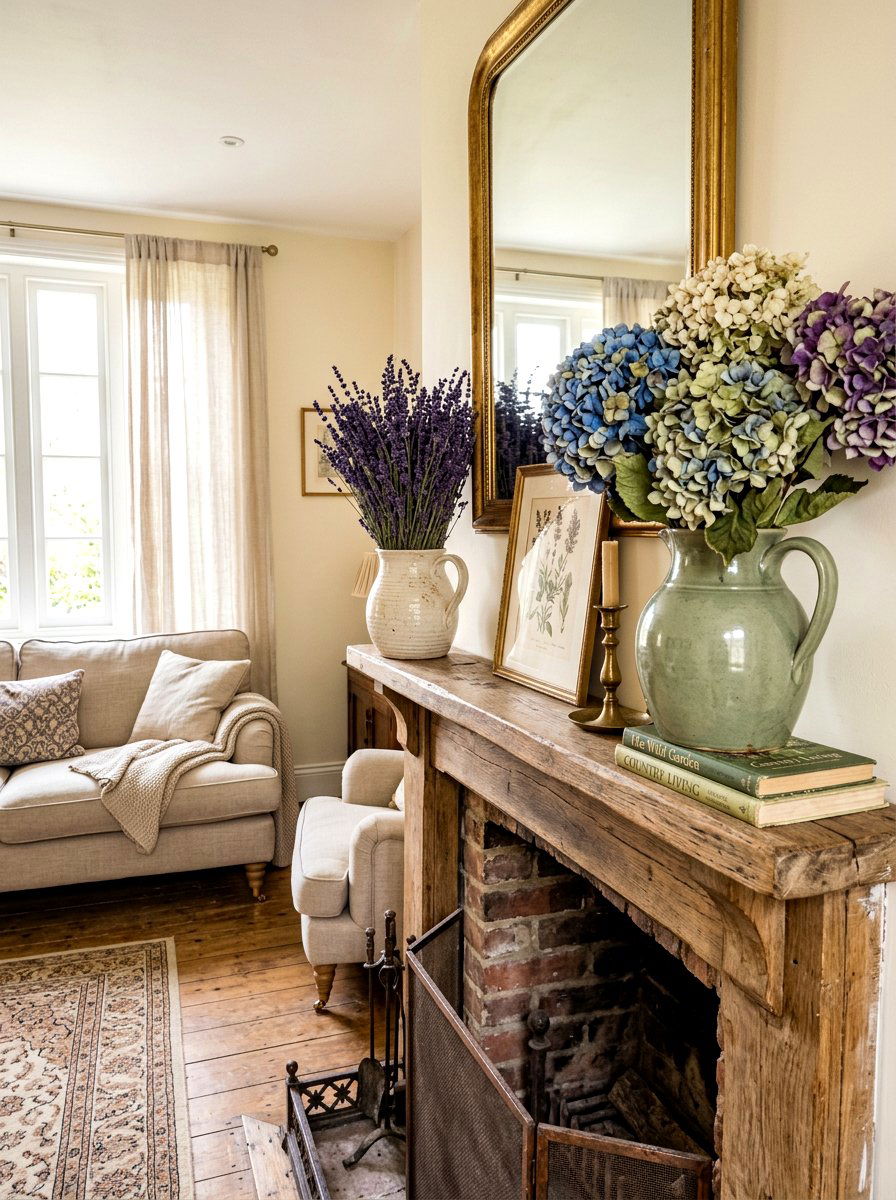 Dried Flower Home Arrangement - 30 French cottage decor ideas