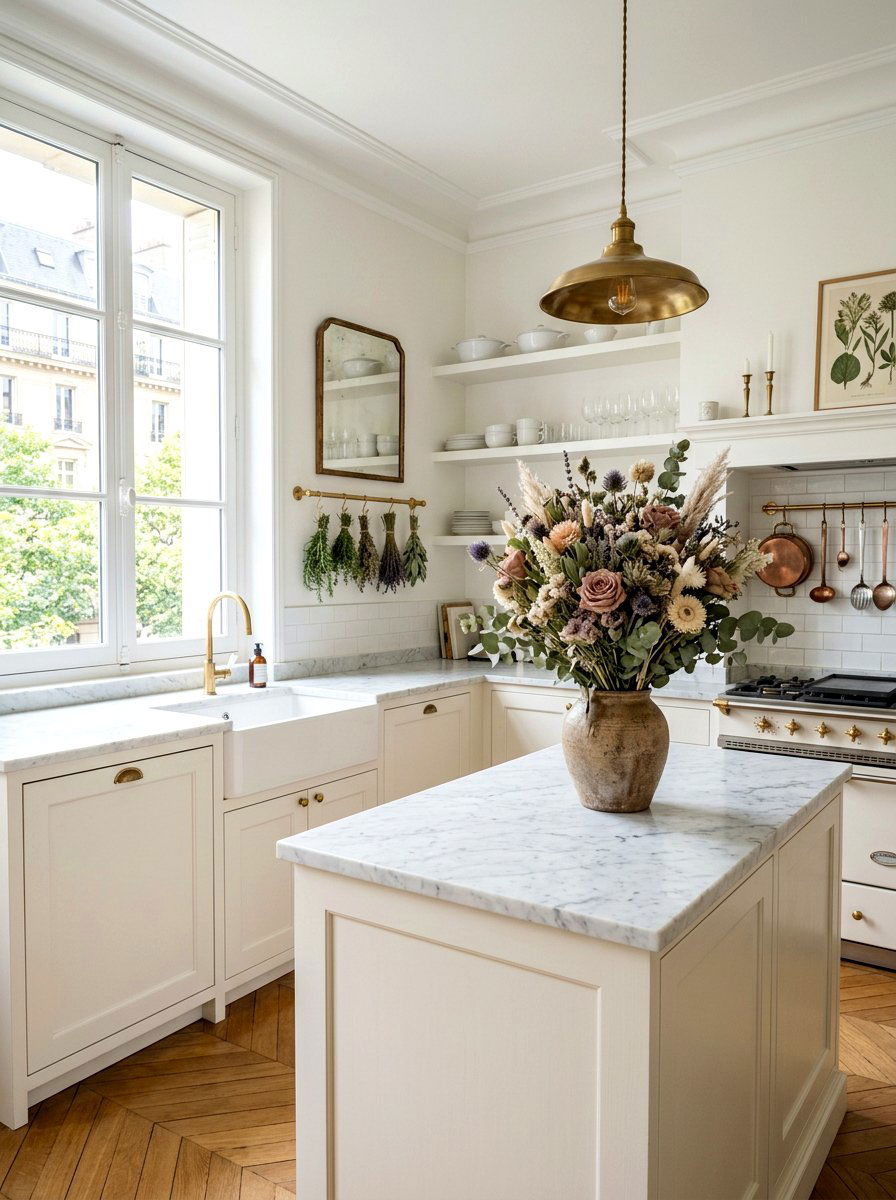 Dried Flower Kitchen Decor - 30 Parisian kitchen ideas