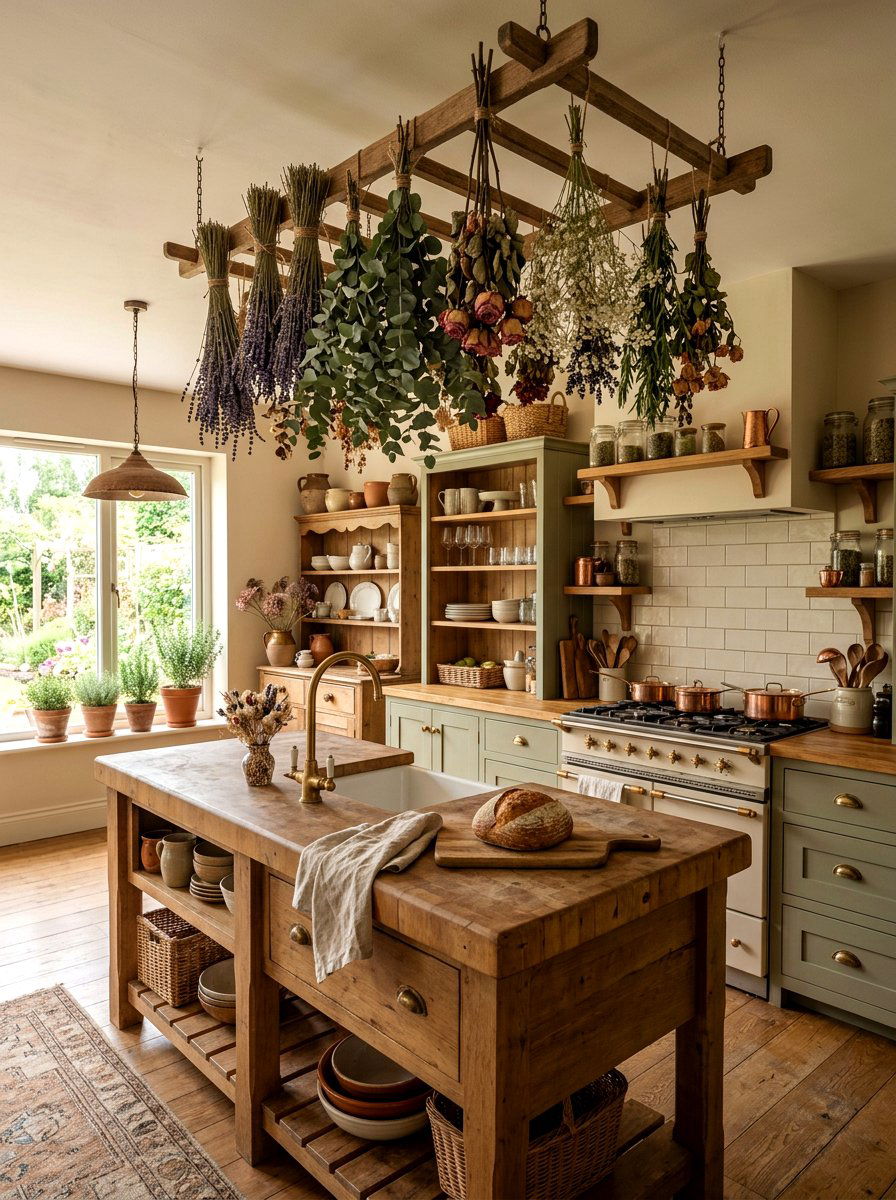 Dried Flower Kitchen Decor - 30 cabbagecore kitchen ideas