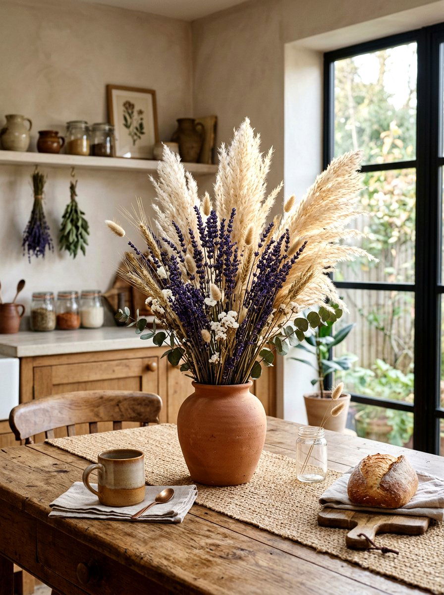 Dried Flower Kitchen Table - 30 kitchen table decor ideas