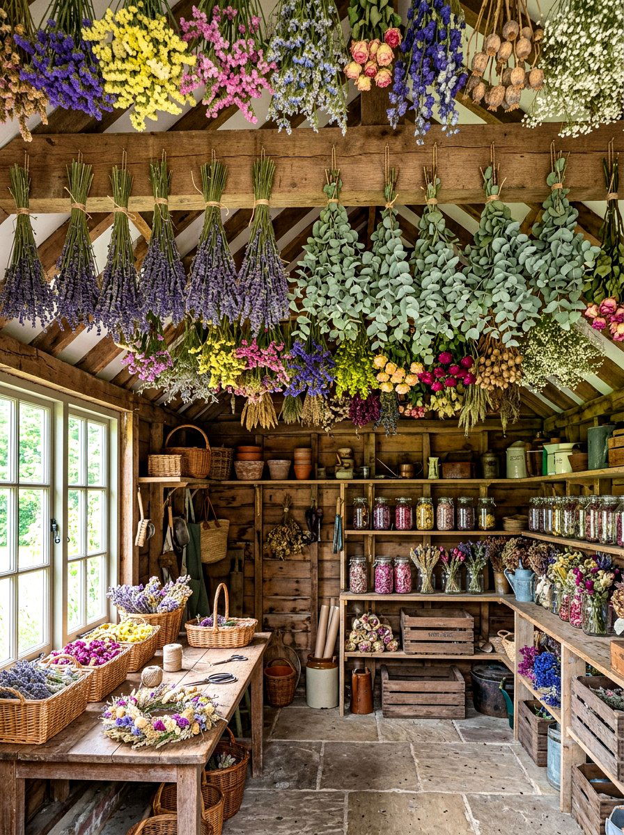 Dried Flower Shed Decor - 30 potting shed decor ideas