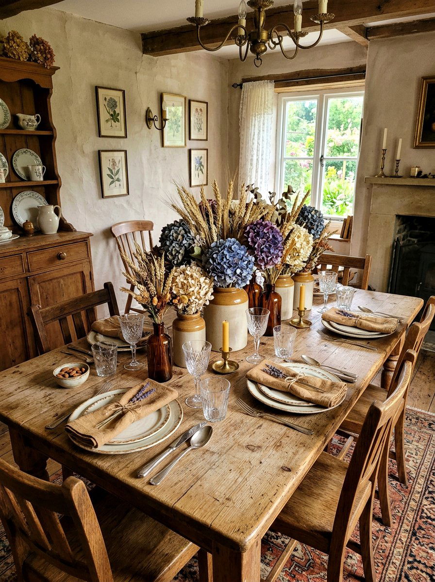 Dried Flower Table - 30 collected tablescape ideas aesthetic