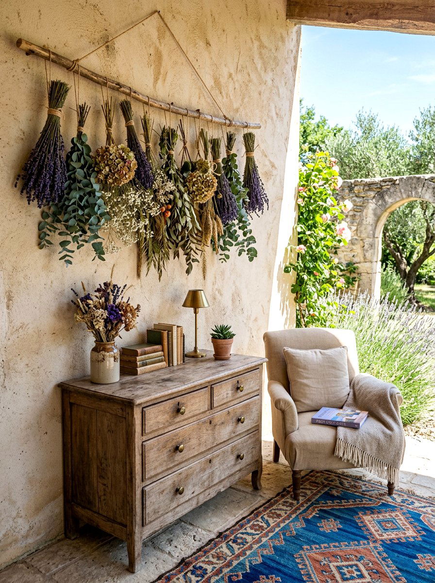 Dried Flower Wall Decor - 30 bloomcore bedroom ideas