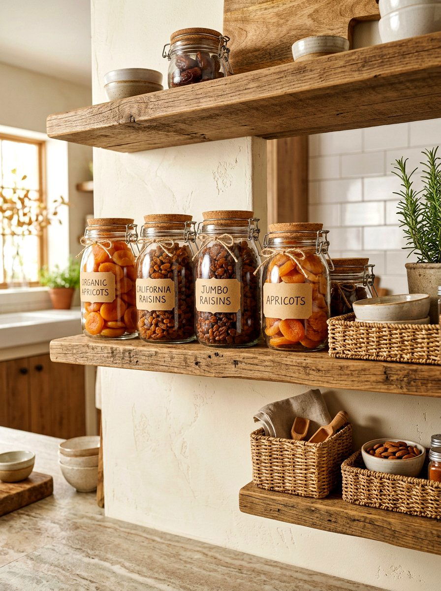 Dried Fruit Jar - 30 glass jar pantry ideas