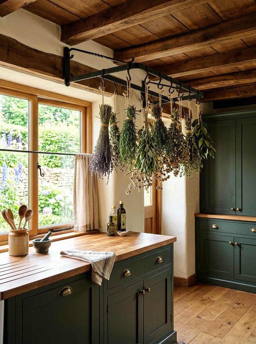 Dried Herb Kitchen Decor - 30 moody cottage kitchen ideas