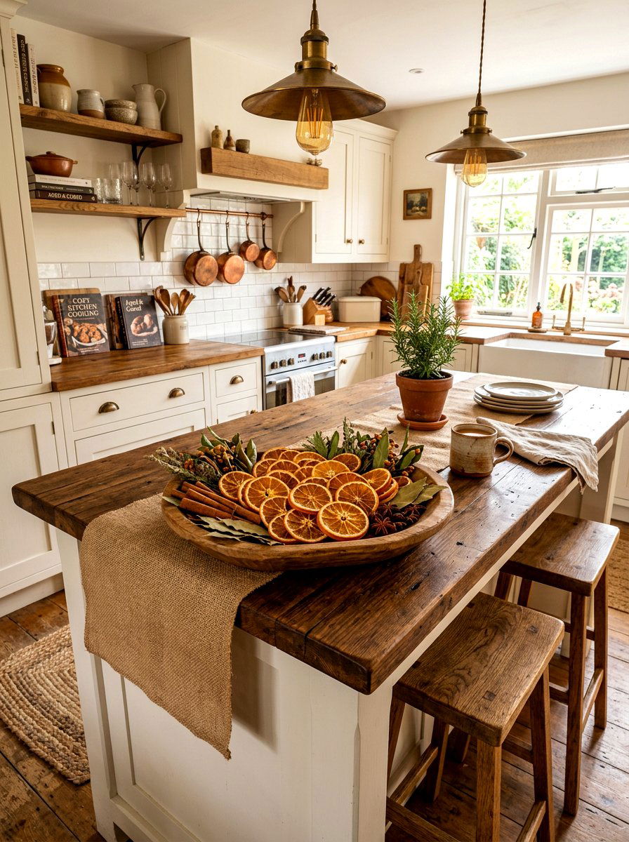 Dried Orange Slices - 30 autumn centerpiece bowl ideas