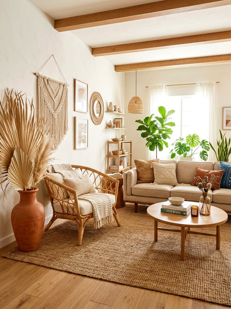 Dried Palm Leaves - 30 dried flower decor ideas