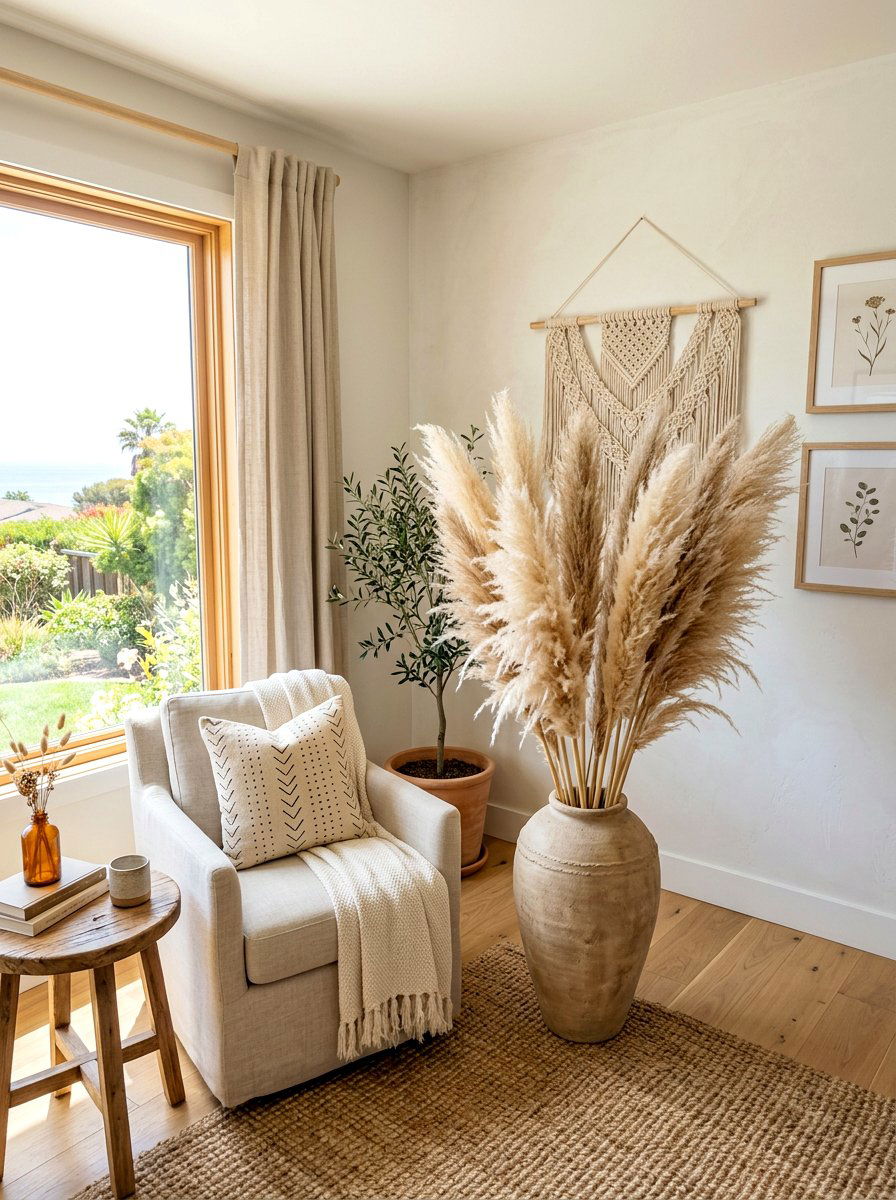 Dried Pampa Grass - 30 California casual living room ideas