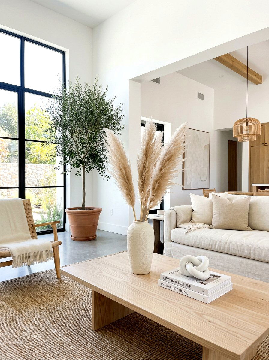 Dried Pampas Grass - 30 coffee table seasonal decor ideas