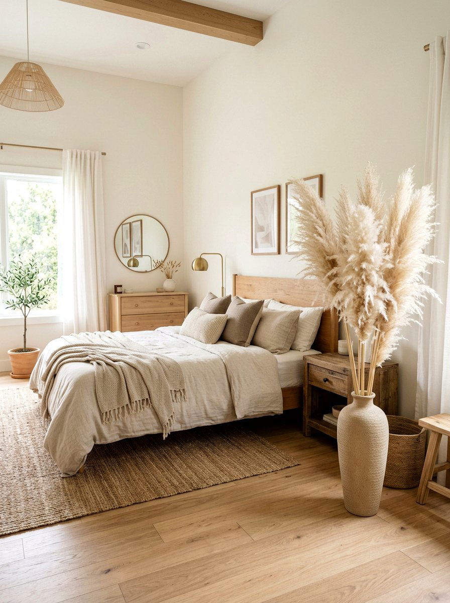 Dried Pampas Grass Bedroom - 30 boho teen room ideas