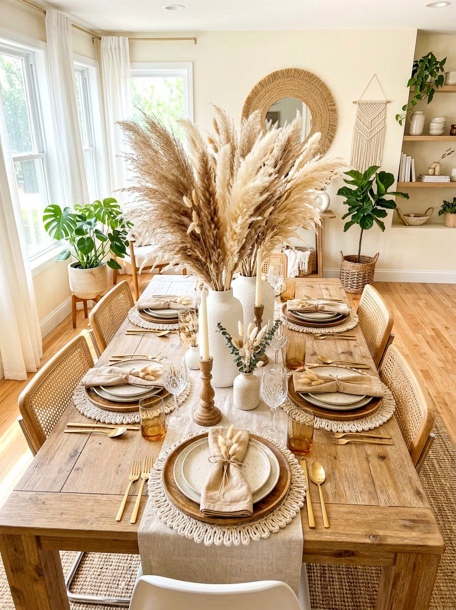 Dried Pampas Table - 30 collected tablescape ideas