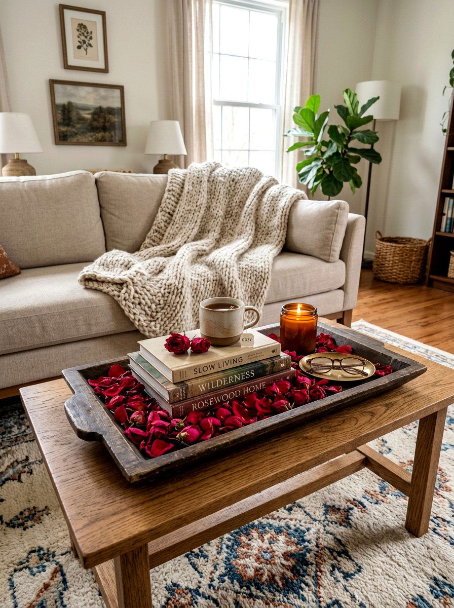 Dried Rose Petals - 30 dried flower decor ideas