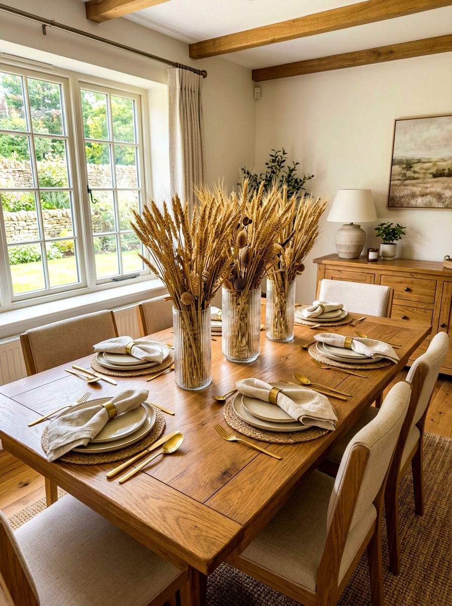 Dried Wheat Bundles - 30 fall harvest table ideas