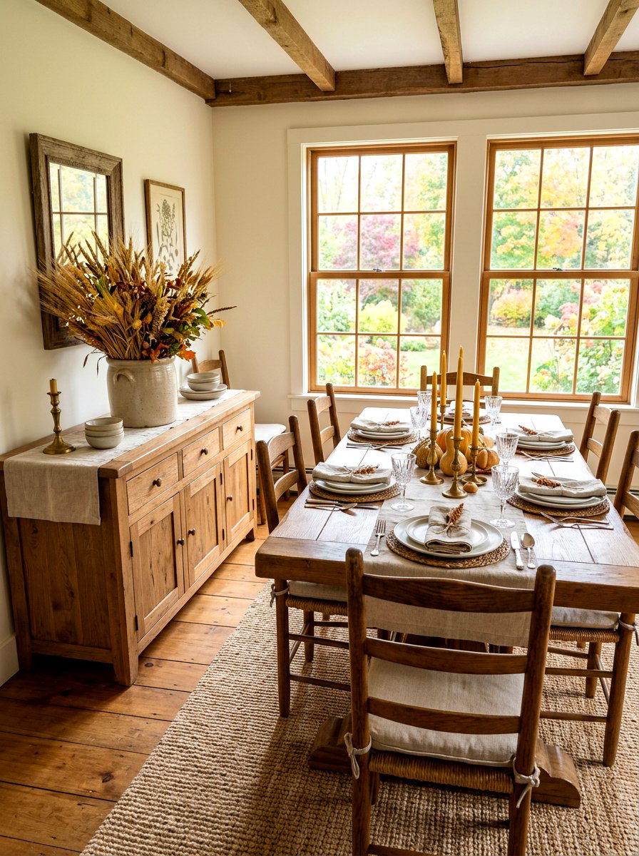 Dried Wheat Stalk Arrangement - 30 natural harvest decor ideas