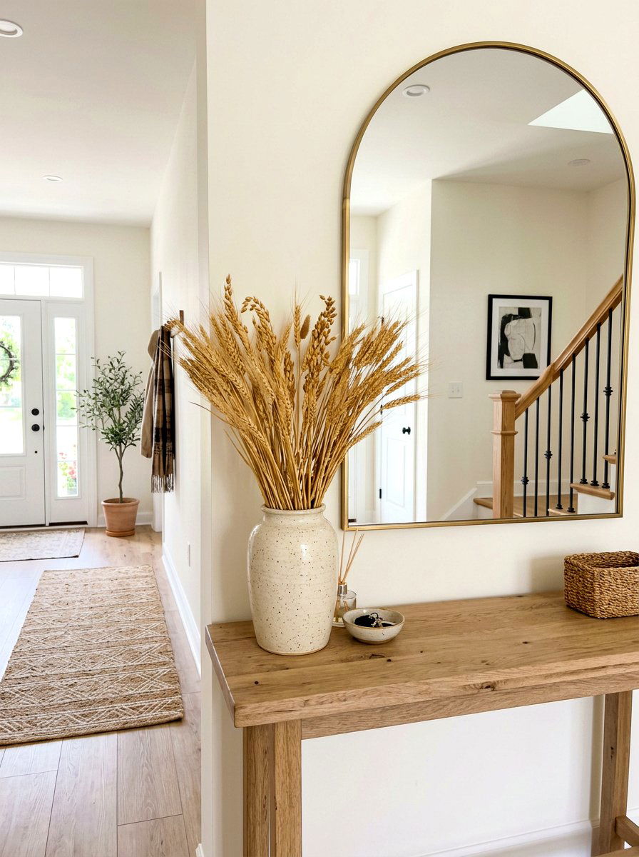 Dried Wheat Stems - 30 fall entryway decor ideas