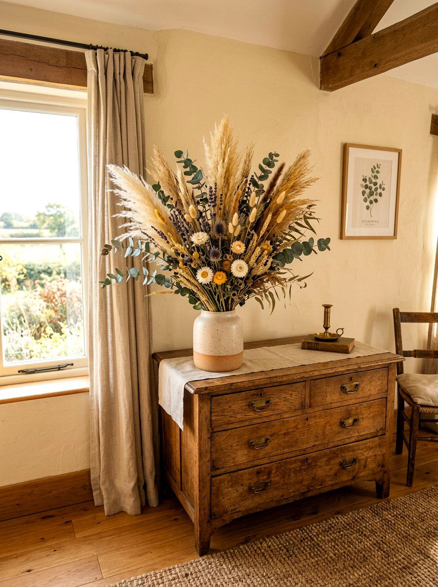 Dried flower bouquet - 30 fairycore bedroom ideas