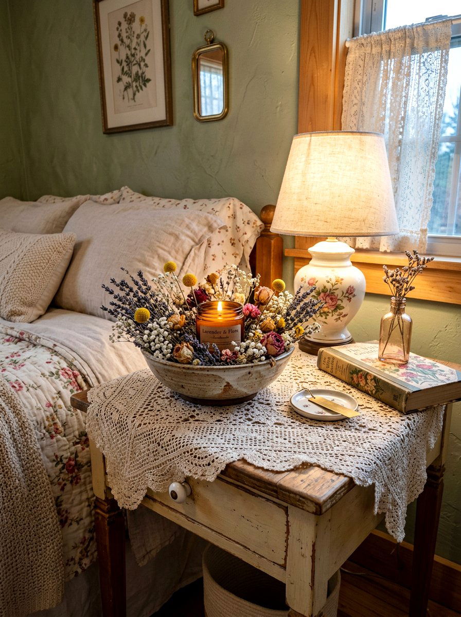 Dried flower candle bowl - 30 candle bowl centerpiece ideas