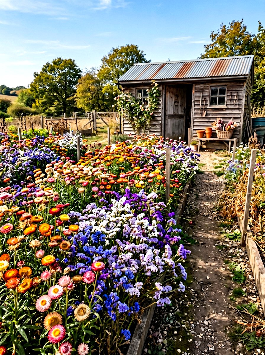 Dried flower garden - 30 cut flower garden ideas
