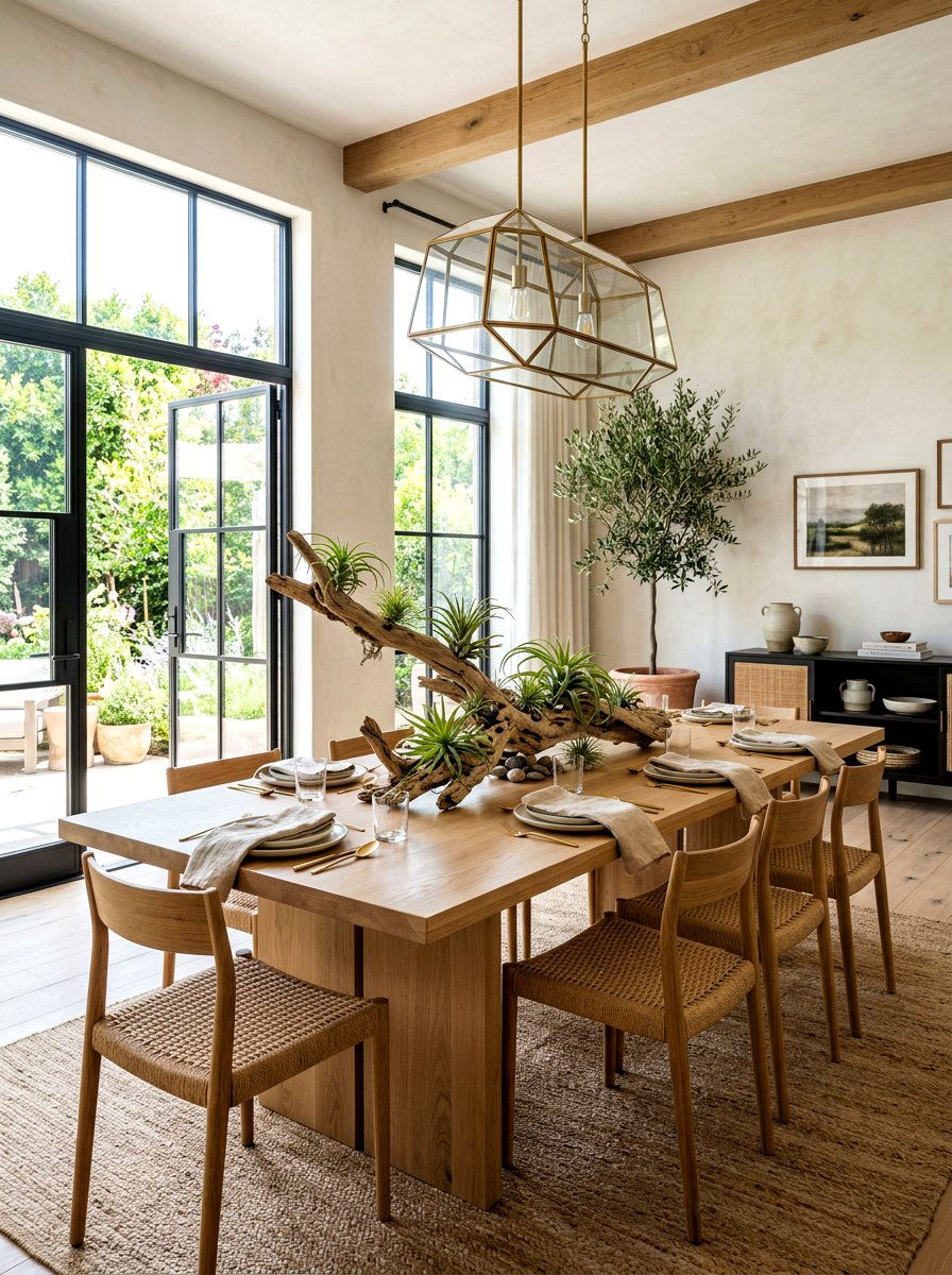 Driftwood And Air Plant Display - 30 rustic table centerpiece ideas