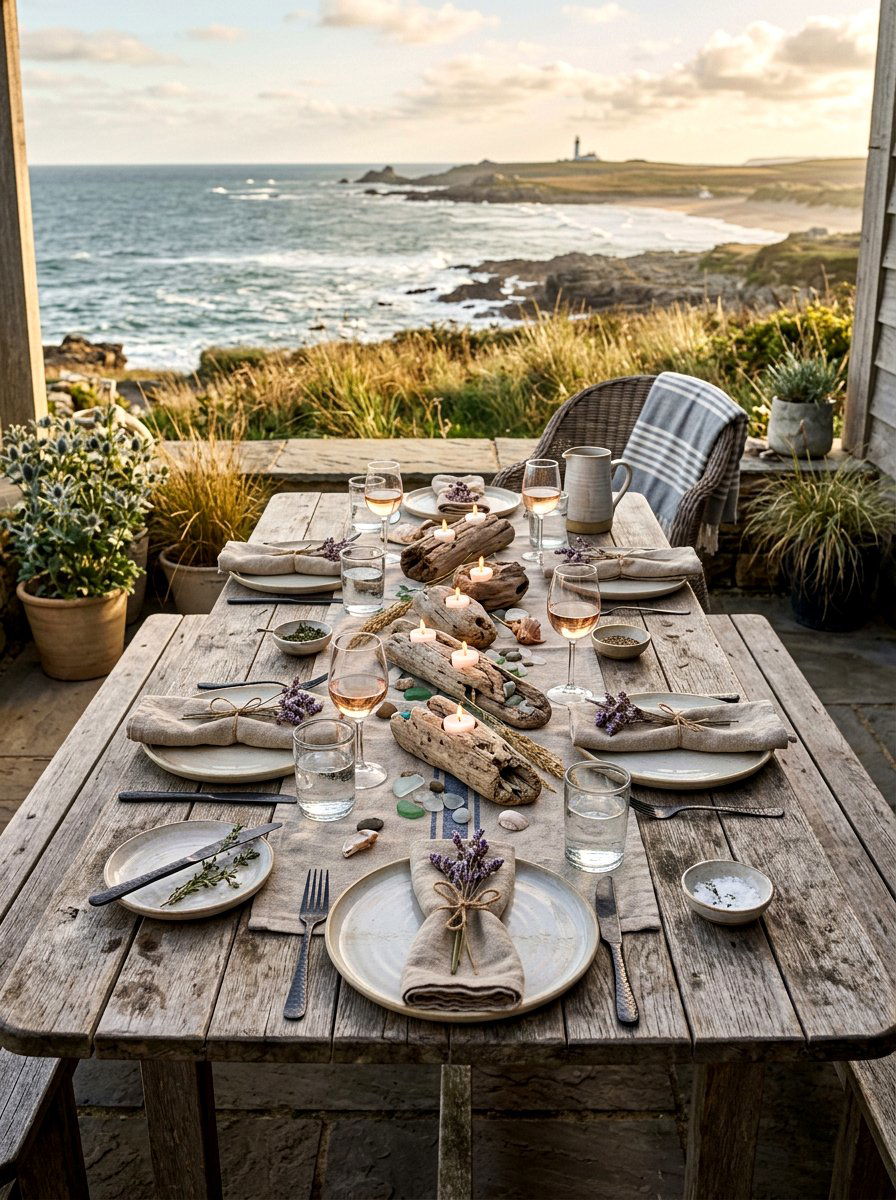 Driftwood Candle Holder - 30 coastal table decor ideas